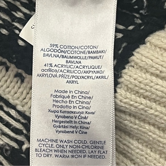 Chaps Womens Large Black and White Pull Over Sweater - Picture 5 of 5